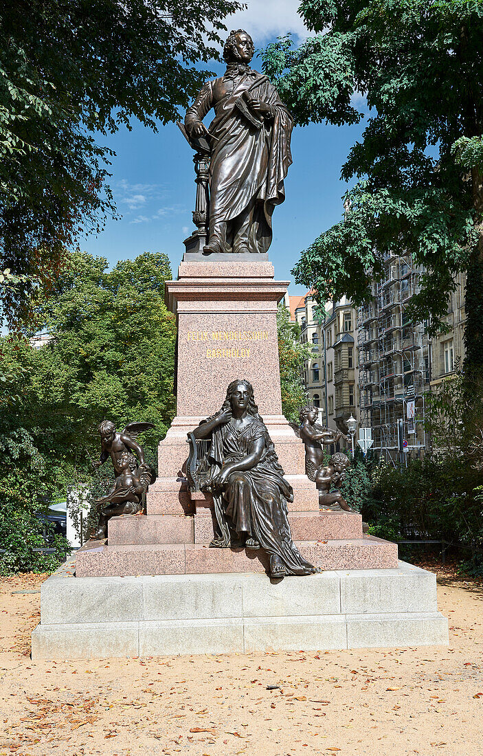 Felix Mendelssohn Bartholdy Denkmal, Dittrichring, Leipzig, Sachsen, Deutschland