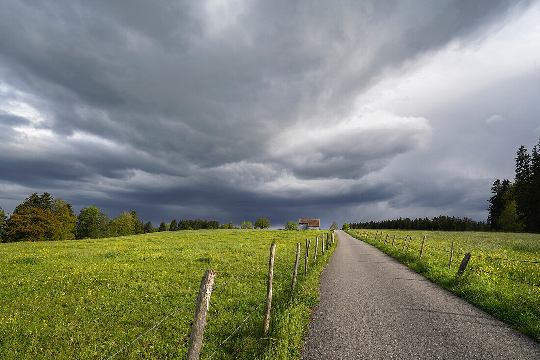 Storm clouds over the Oberland, Weilheim, Bavaria, Germany