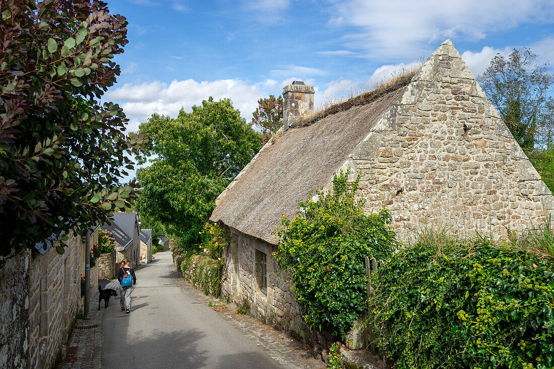 A summer day in Locronan, Finistère, Châteaulin, Brittany, France