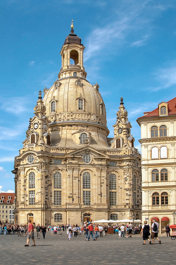 Frauenkirche on the Neumarkt of Dresden, Saxony, Germany