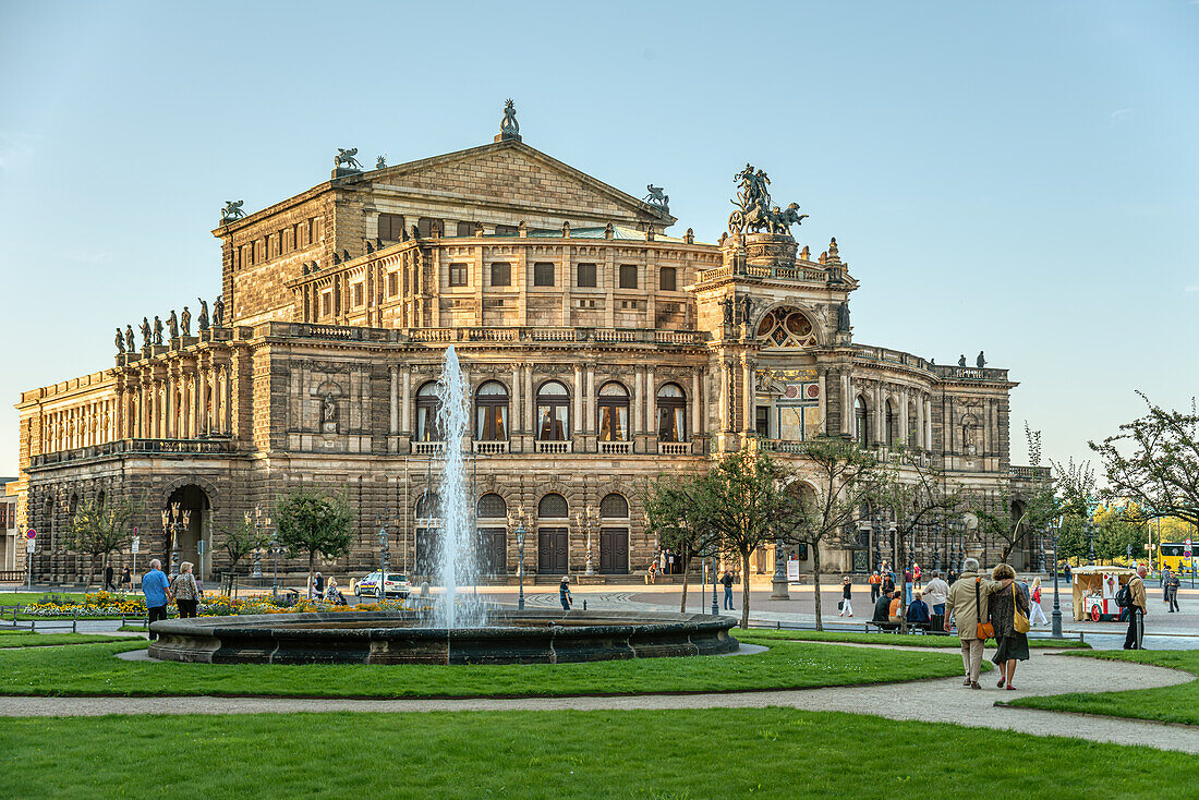 Dresden Semperoper in summer, Saxony, Germany.