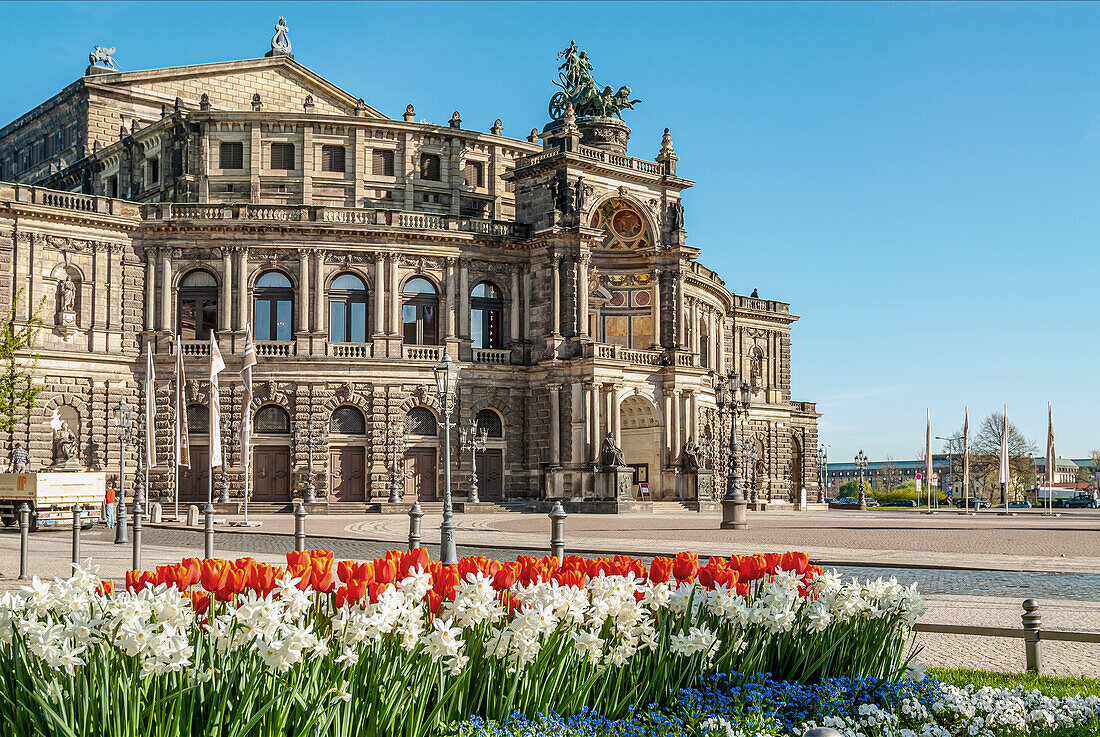 Semperoper in the old town of Dresden, Saxony, Germany