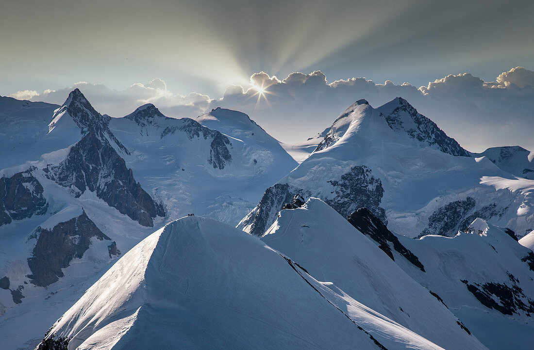 Schweiz, Monte Rosa, Luftaufnahme des Monte Rosa-Massivs