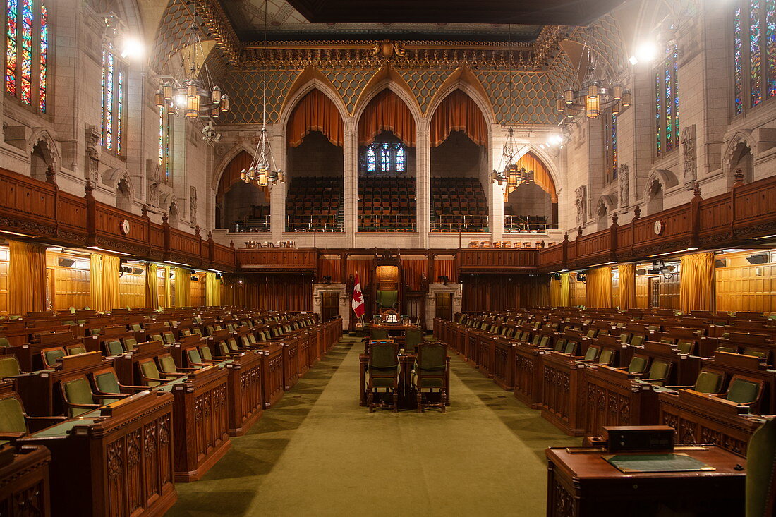 Interior view from Parliament House, Ottawa, Ontario, Canada, North America