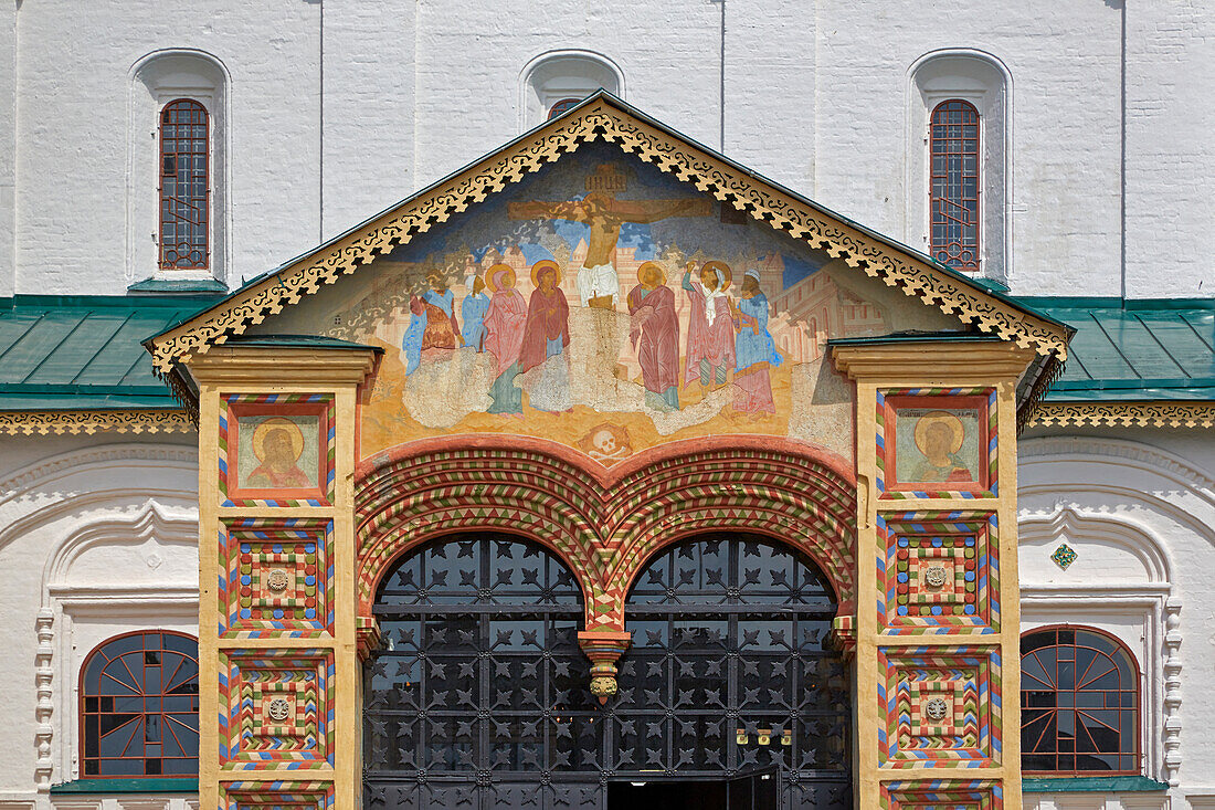 Eingang zur Prophet-Elija-Kathedrale in Jaroslawl, Unesco-Welterbe, Wolga, Goldener Ring, Oblast Jaroslawl, Russland, Europa