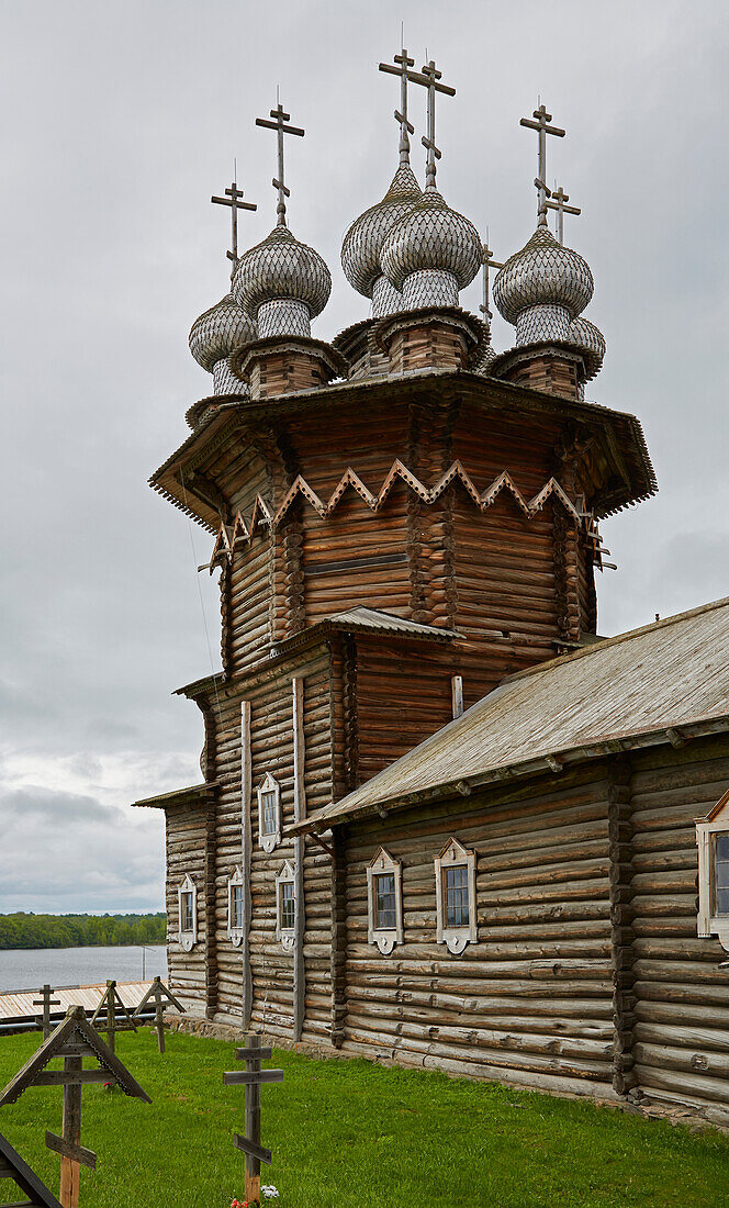 Museumsinsel Kishi, Kishi Architectural Ensemble, Mariä-Schutz-Kirche, Kirche Mariä Schutz und Fürbitte, Kizhi Insel, Kischi Insel, Onegasee, Republik Karelien, Russland, Europa