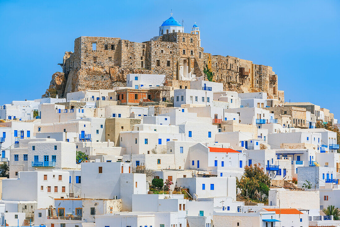 View of Chora, Astypalea, Dodecanese Islands, Greece