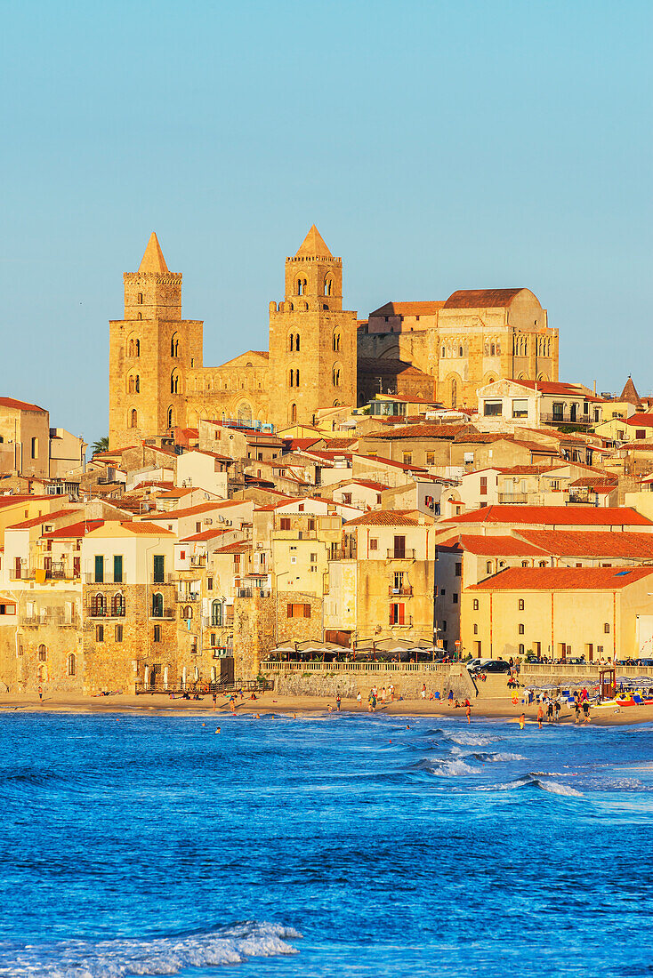 View of Cefalu town, Cefalu, Sicily, Italy