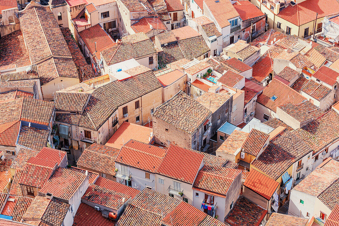 Cefalu town, top view, Cefalu, Sicily, Italy