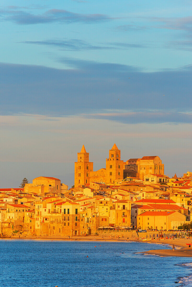 View of Cefalu town, Cefalu, Sicily, Italy