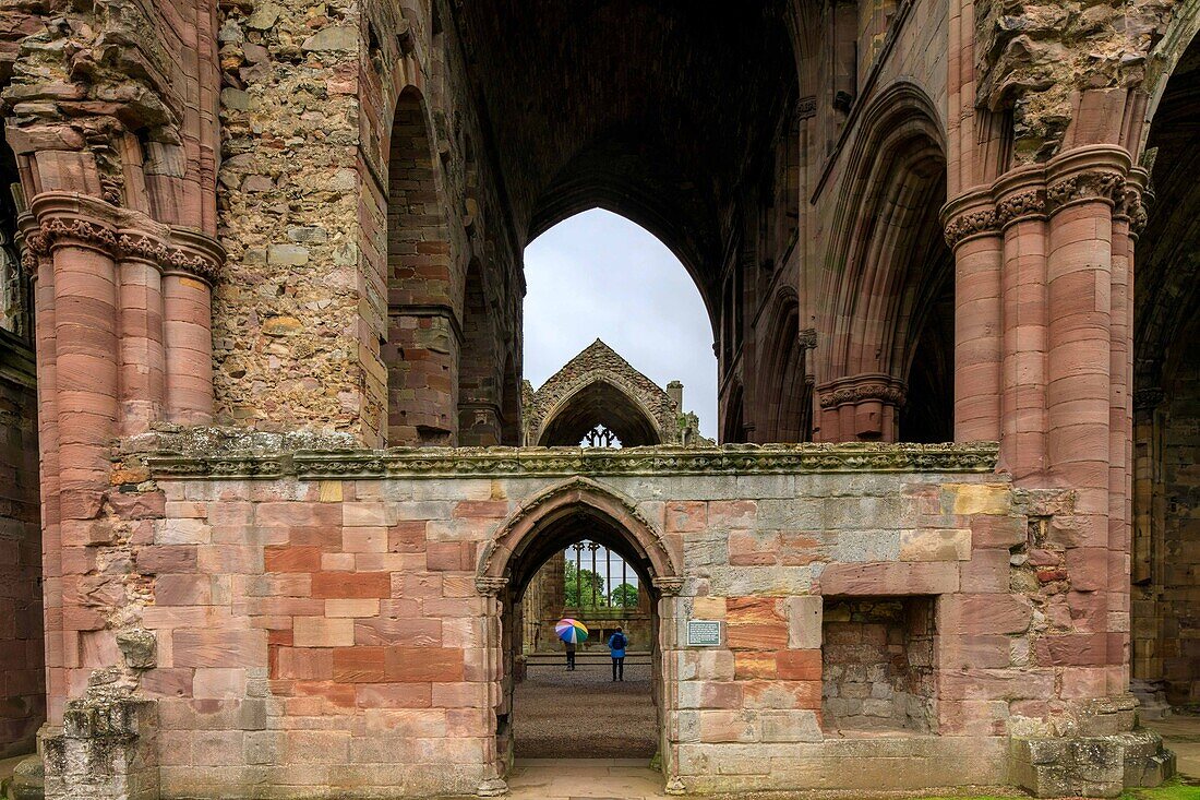 Melrose Abbey, Abtei-Ruine, Zisterzienser, Kloster, Scottish Borders, Schottland, UK