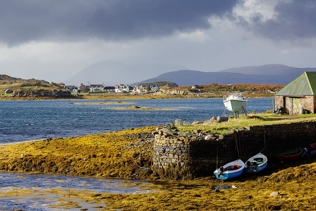 Ard-dhubh, Applecross Halbinsel, Skye im Hintergrund, Wester Ross, Westküste,  Schottland UK