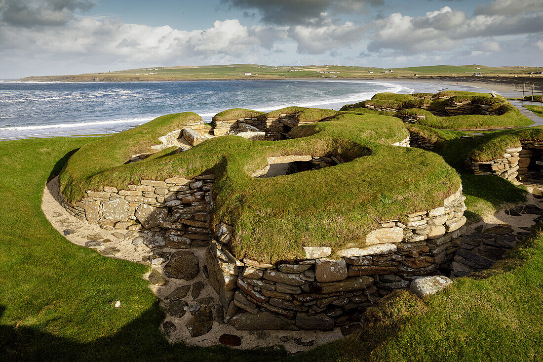 Skara Brae, settlement, excavation, Neolithic, Mainland Orkney, Scotland UK