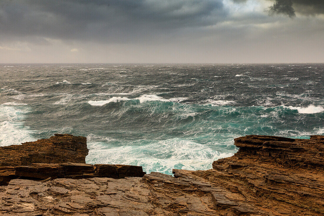 Storm, Surfbreaker, Yesnaby Cliffs, Cliffs, Orkney, Scotland UK