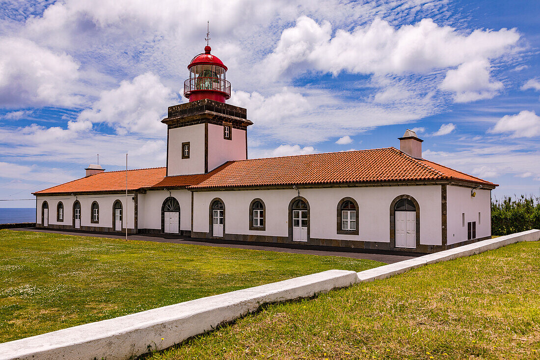 A picturesque lighthouse on the southern coast of the Azores island of Flores in the Atlantic