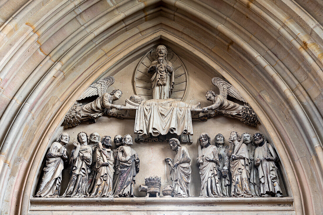 Tympanum relief, Magdeburg Cathedral, Saxony-Anhalt, Germany