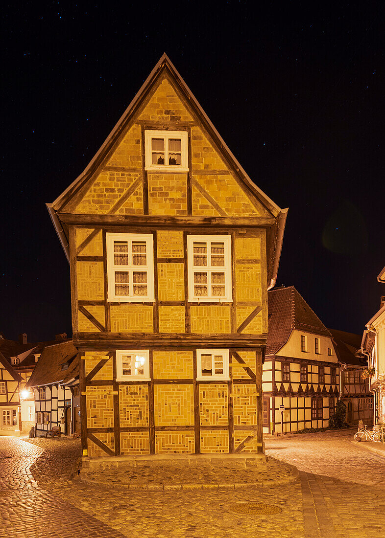 Listed half-timbered house, Finkenherd, Unesco World Heritage, Quedlinburg, Saxony-Anhalt, Germany
