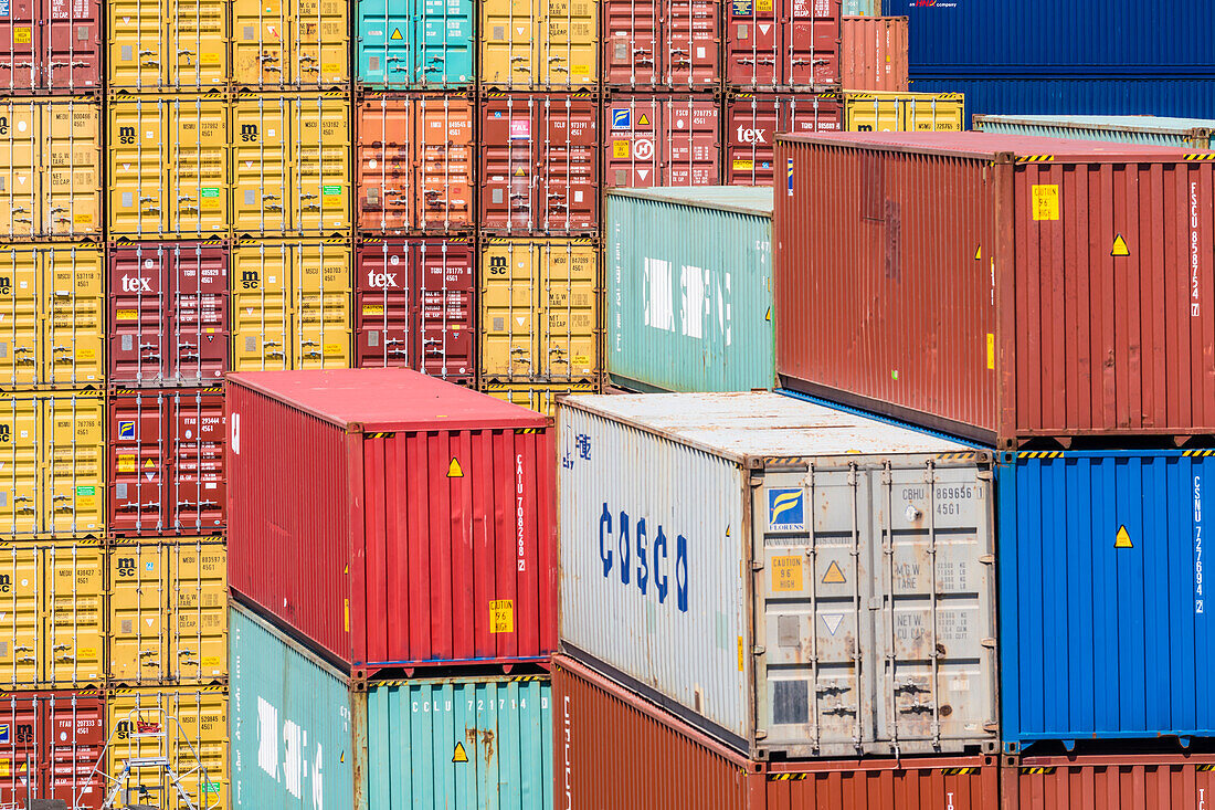 Containerstapel, Hafen, Steinwerder, Hamburg, Deutschland