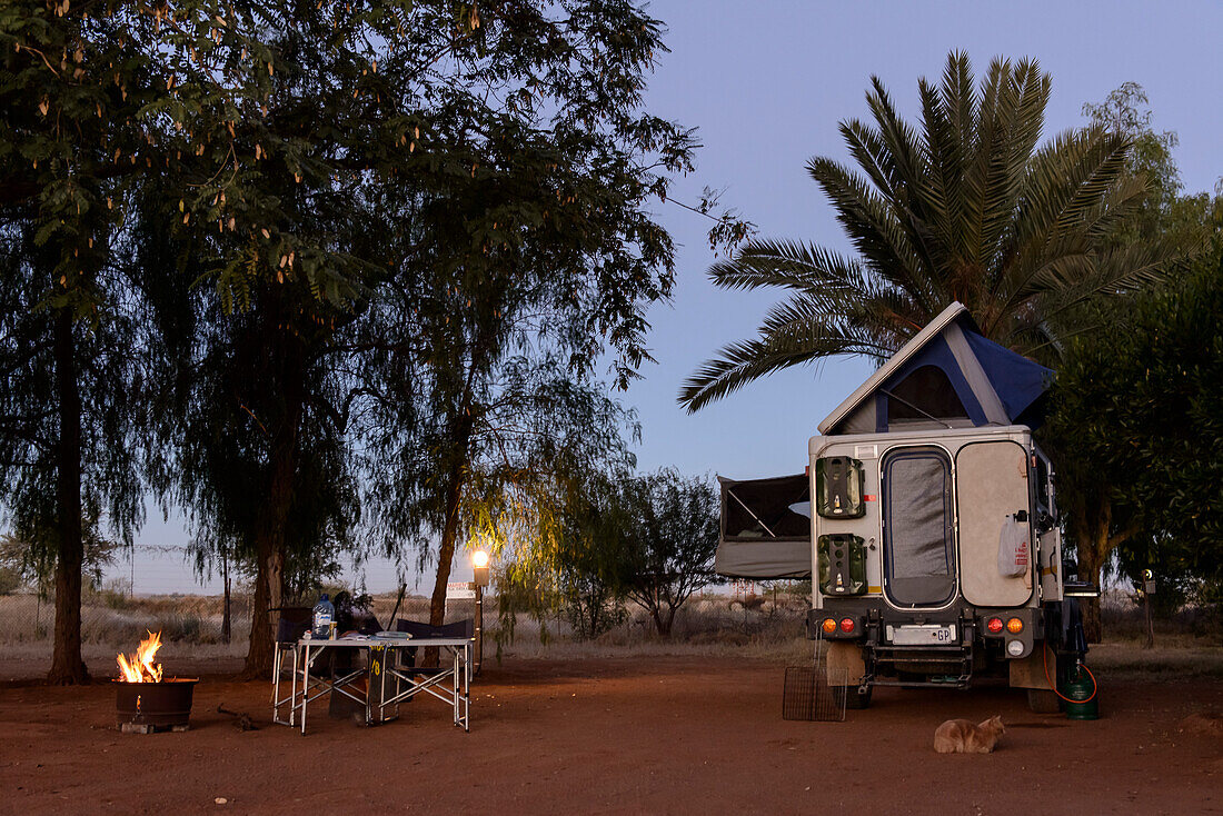 Abendstimmung am Campingplatz in Namibia