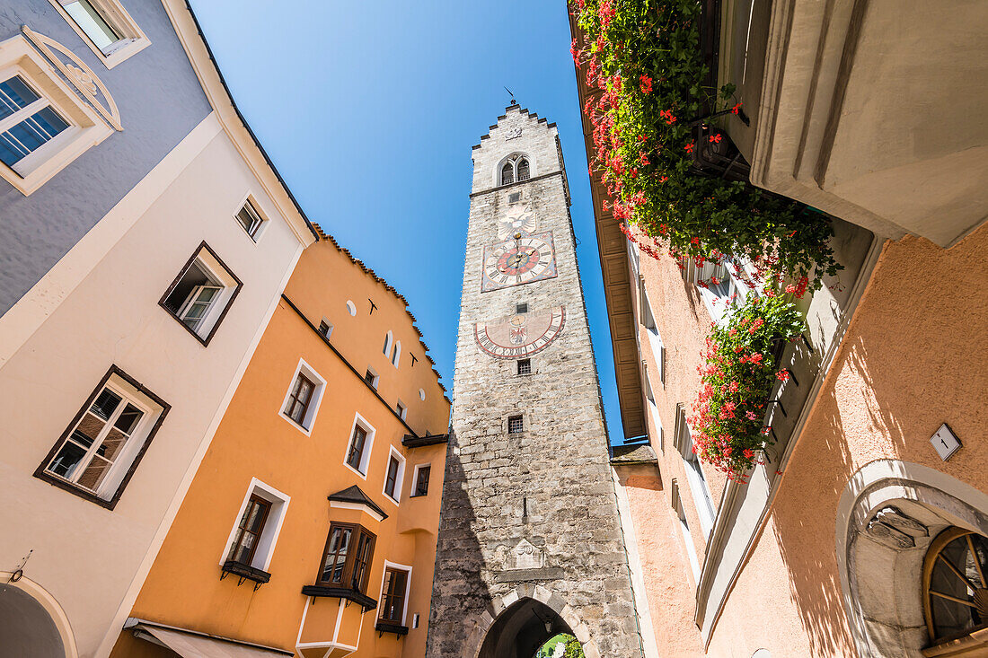 Straße Neustadt, Zwölferturm, Altstadt, Sterzing, Südtirol, Alto Adige, Italien