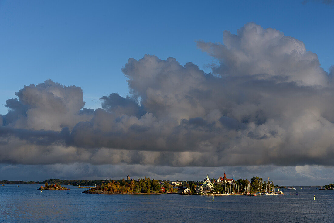 Harbor, view from the harbor on archipelago, Helsinki, Finland