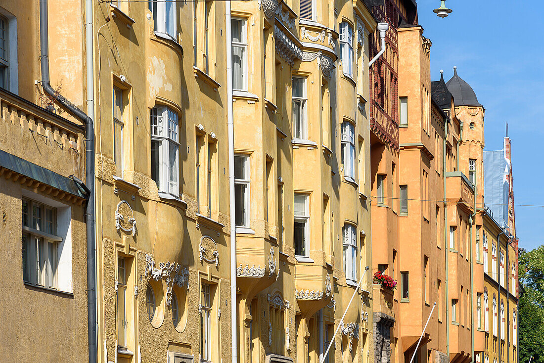 Townhouses in the Katajanokka Art Nouveau district, Helsinki, Finland