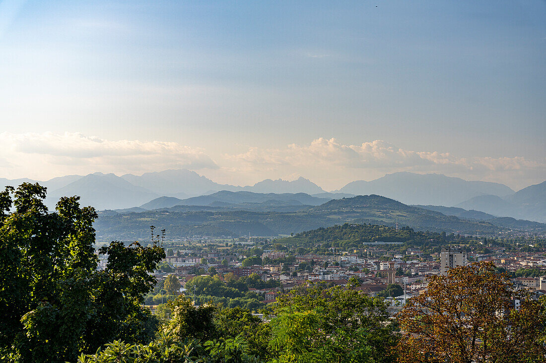 View of Vicenza from the lookout point on Monte Berico, Vicenza, Veneto, Italy.