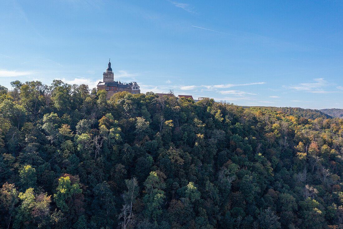 Falkenstein Castle in autumn, Harz, Saxony-Anhalt, Germany