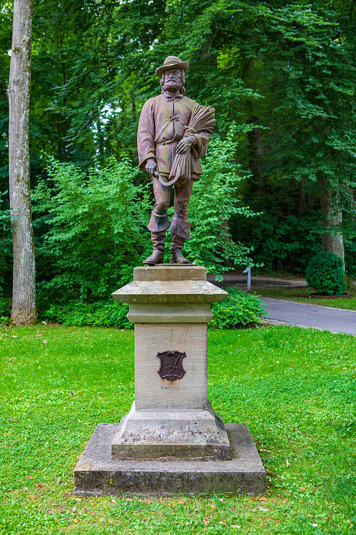 Dinkelbauer Monument in Dinkelsbuehl, Bavaria, Germany