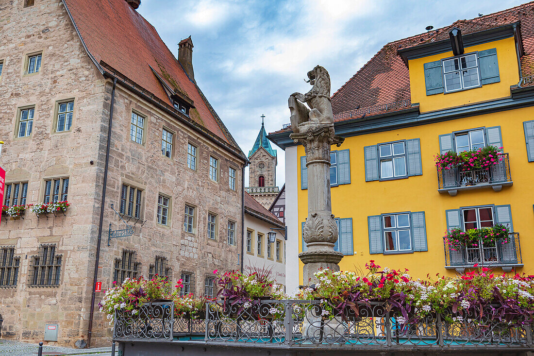 Altrathausplatz at Wörnitztor in Dinkelsbuehl, Bavaria, Germany