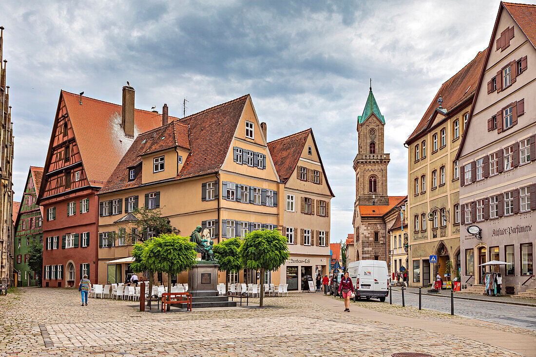 Market square in Dinkelsbuehl, Bavaria, Germany