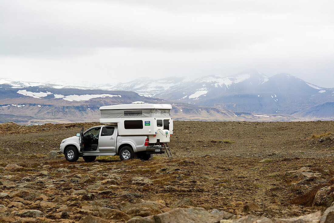 With the motorhome on Iceland