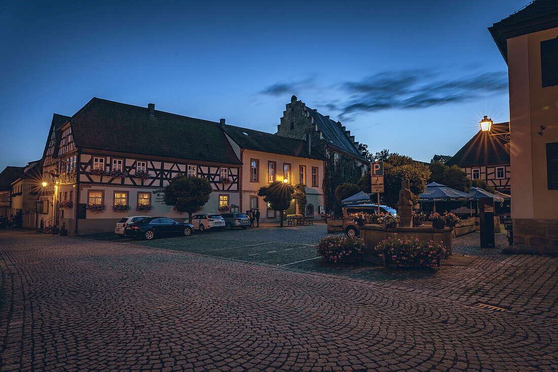 Town square of the medieval town of Seßlach in the Upper Franconian district of Coburg