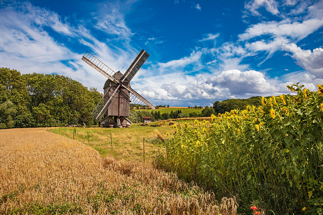 Windmill Ballstädt near Gotha, Thuringia, Germany