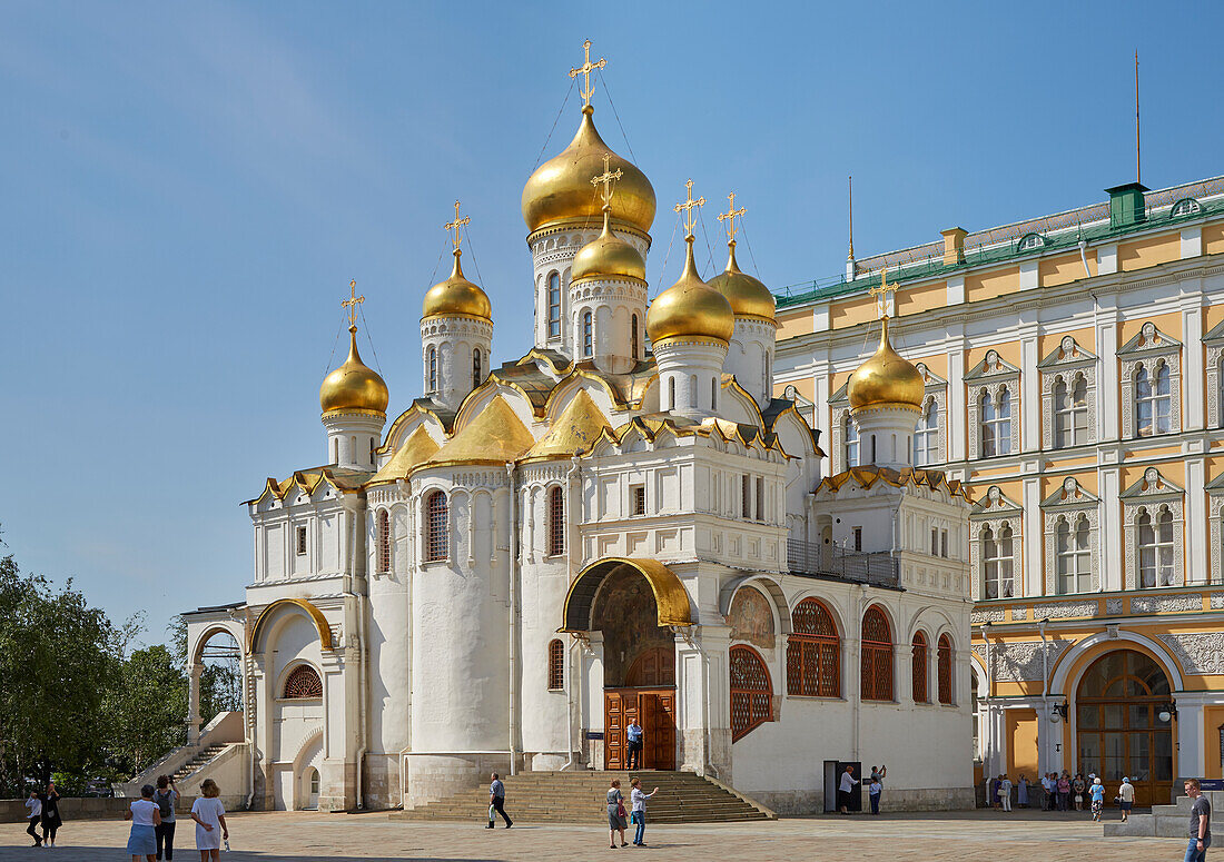 Cathedral Square in the Kremlin in Moscow with the Cathedral of the Annunciation, Cathedral of the Annunciation, Moskva, Moscow-Volga Canal, Russia, Europe