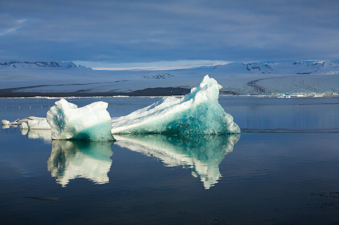 Iceberg in Jokulsarlon glacial lake, glacier, Vatnajokull mountain range, Iceland, Europe