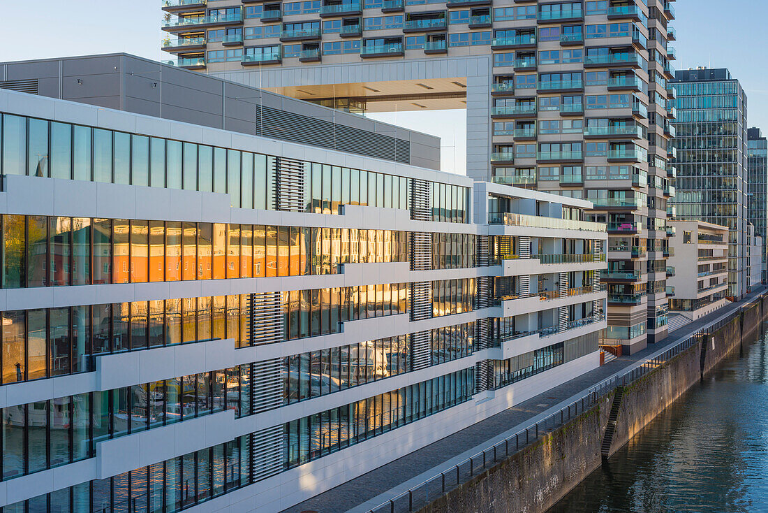 Kranhäuser, Rheinauhafen, Cologne, North Rhine-Westphalia, Germany, Europe