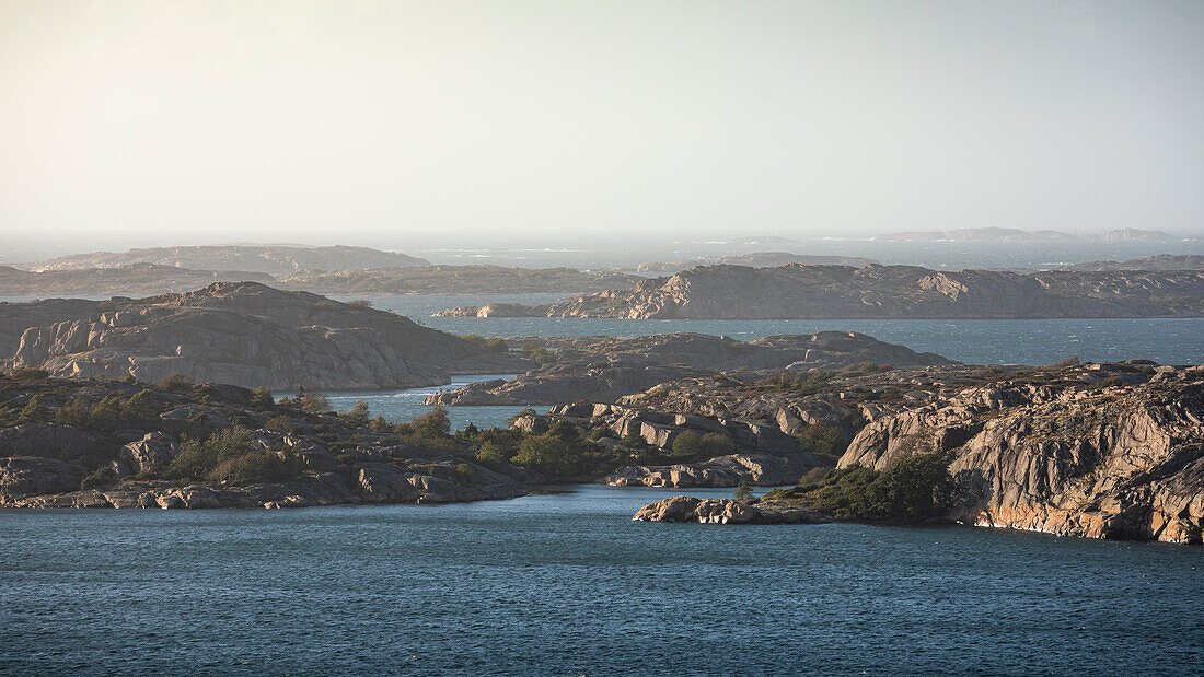 Coast with islands at Fjällbacka by day on the west coast in Sweden