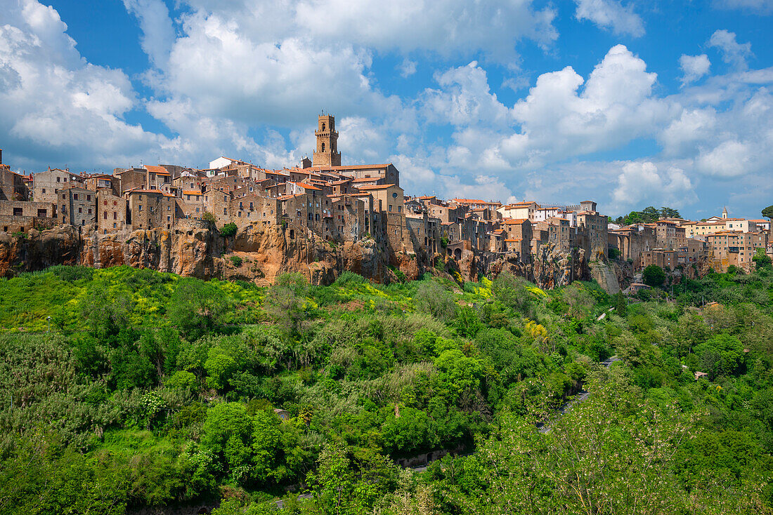 View to Pitigliano, Maremma, Province of Grosseto, Toscana, Italy