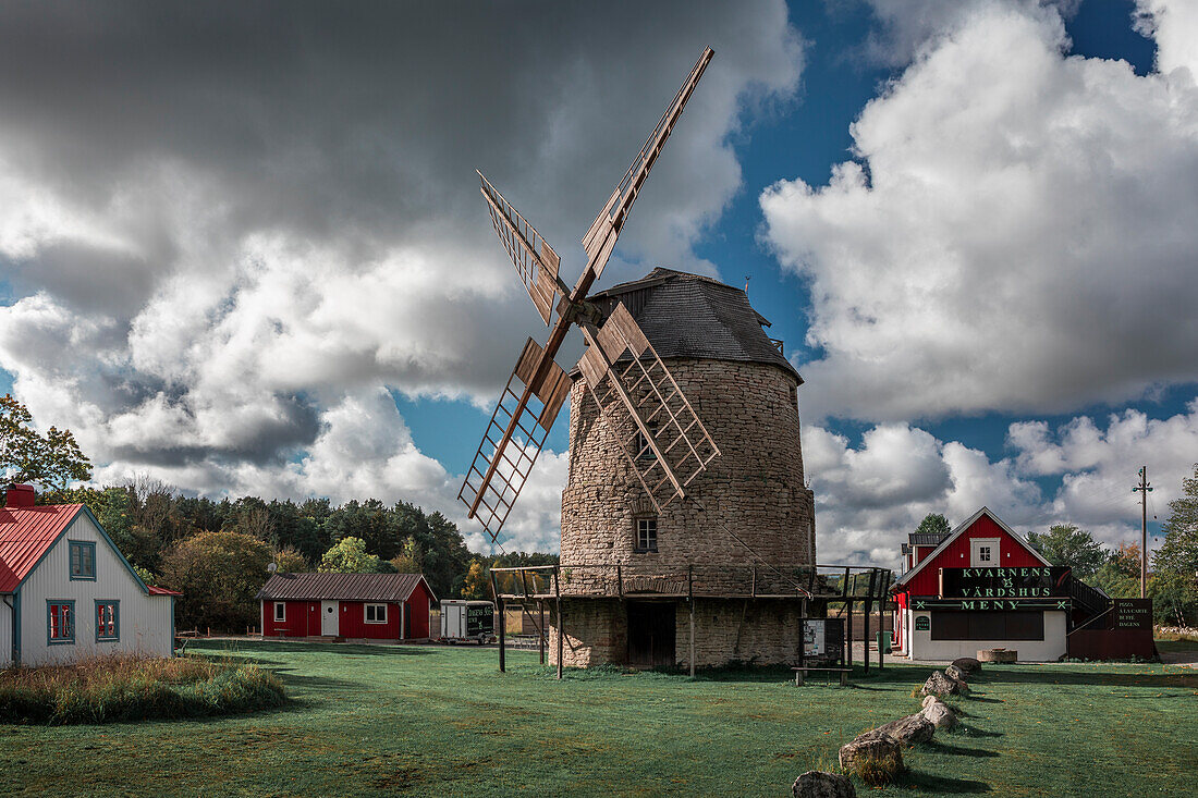 Windmill on the island of Oland in the east of Sweden