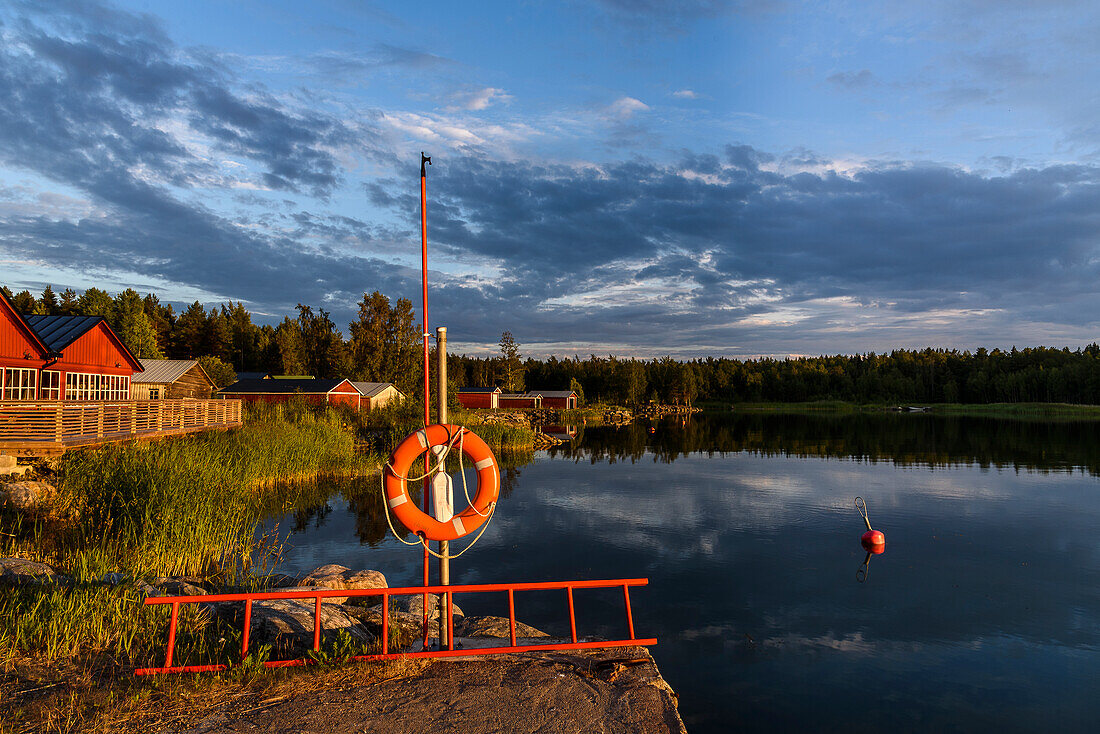 Evening mood at the marina of the fishing village Sideby, Finland