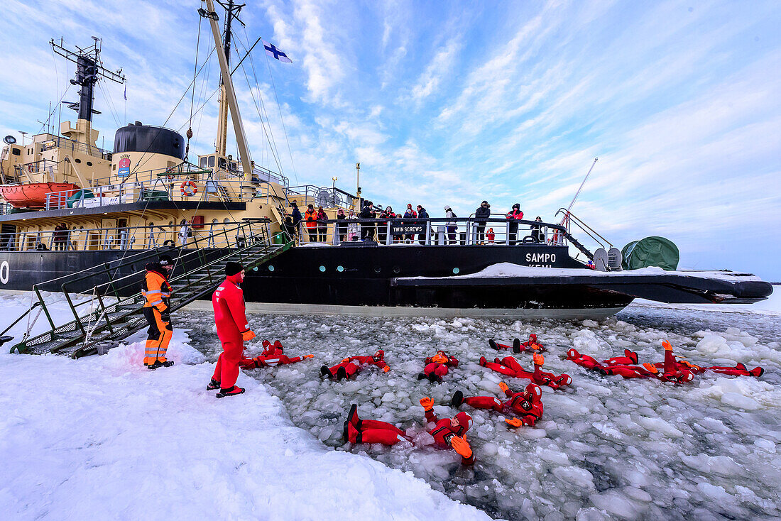 Tourist ride on the historic icebreaker Sampo, Kemi, Finland