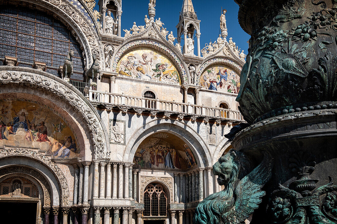 Facade of St Mark's Basilica 'San Marco' in Venice, Veneto, Italy, Europe
