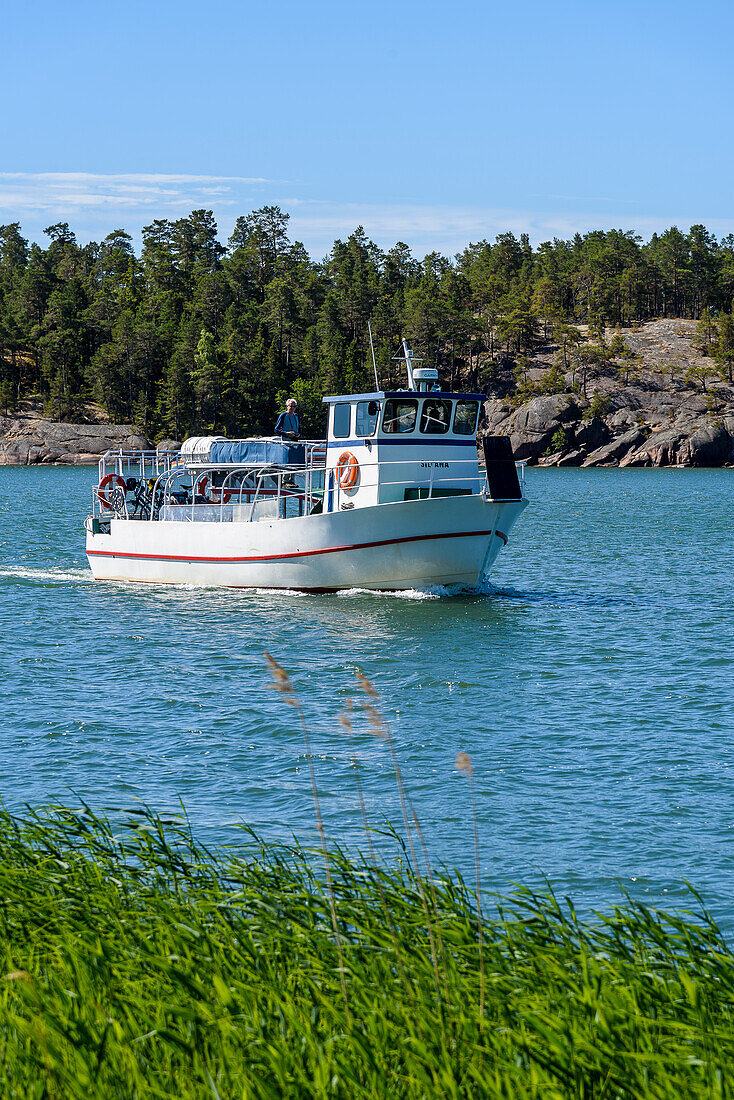 Cycling on the Ahland Island, bicycle ferry at Geta, Ahland, Finland