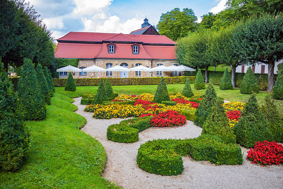 Schlosscafé Sanspareil, Gemeinde Wonsees im Landkreis Kulmbach, Bayern, Deutschland