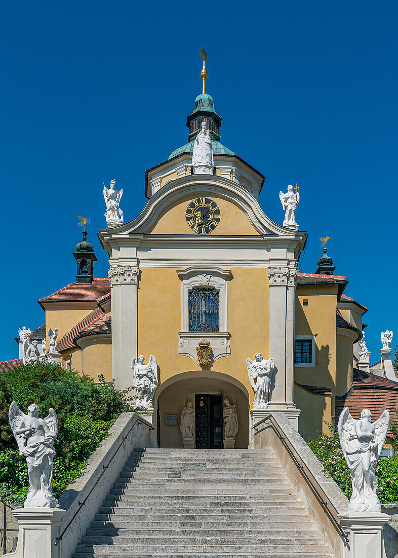 Front view of the Bergkirche or Haydn Church in Eisenstadt, Burgenland, Austria