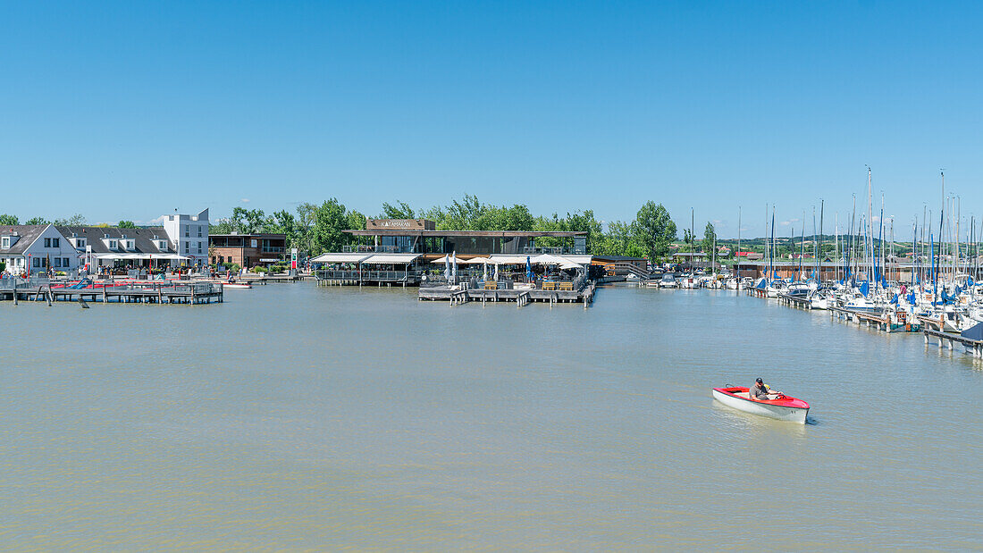 Pier in Rust on Lake Neusiedl in Burgenland, Austria