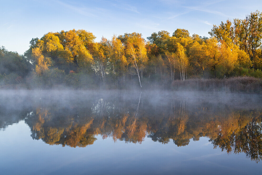 October morning at Dietlhofer See, Weilheim, Bavaria, Germany