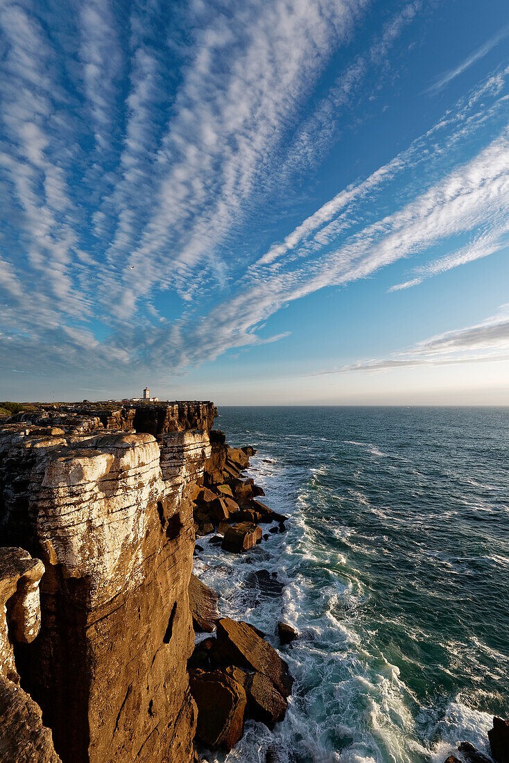 Wild coastal landscape at Peniche, Atlantic Ocean, Estremadura, Portugal.