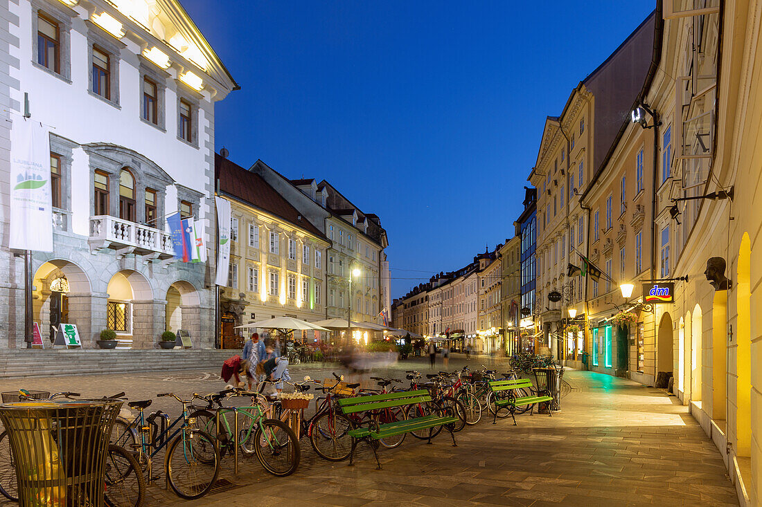 Ljubljana; Mestni trg, Stadtplatz, Rathaus, Mestna Hisa, Slowenien